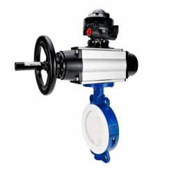 Затвор дисковый поворотный WBV3434Pf-2W-Fb-R Ду200 Ру16, корпус - углеродистая сталь WCB, диск - углеродистая сталь WCB, футерованный PTFE, уплотнение - PTFE, с пневмоприводом PA-DA-105-1 и БКВ APL-510N EX