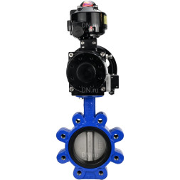 Затвор дисковый поворотный WBV1631E-2W-Fb-H Ду150 Ру16 LUG корпус - чугун QT450, диск - нержавеющая сталь 304, уплотнение - EPDM, с пневмоприводом PA-DA-105-1, пневмораспределителем 4M310-08 AC220V и БКВ APL-510N EX