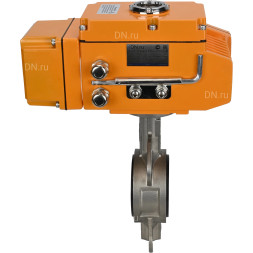 Затвор дисковый поворотный WBV3232N-2W-Fb-H Ду250 Ру16, корпус - нержавеющая сталь 316L, диск - нержавеющая сталь 316L, уплотнение - NBR, с электроприводом QT-N-040EM-B1-220VAC-У1 (0-10В) HARK