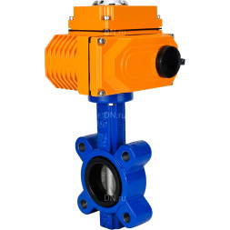 Затвор дисковый поворотный WBV1631E-2W-Fb-H Ду150 Ру16 LUG межфланцевый, корпус - чугун QT450, диск - нержавеющая сталь 304, уплотнение - EPDM, с 1/4-оборотным электроприводом QT-N-020EM-O1-380VAC-У1 380В HARK