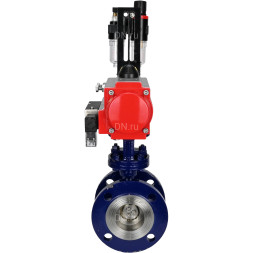 Затвор дисковый поворотный с тройным эксцентриситетом WBV3EX-3432M-1W-F-ISO Ду125 Ру25 фланцевый, корпус - углеродистая сталь WCB, диск - нерж.сталь 316, METAL с пневмоприводом PA-DA-140, пневмораспределителем 4M310-08 DC24V и БПВ AFC2000