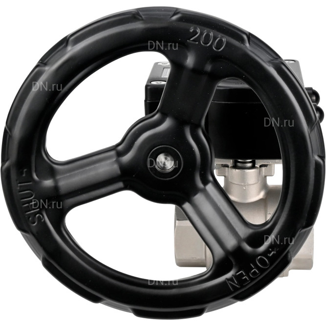 Кран шаровой BV3232P(2pc)-FP-T-ISO-H 3/8″ Ду10 Ру63 полнопроходной двухходовой, нержавеющая сталь SS316, внутренняя резьба, уплотнение - PTFE, с редуктором HAM RQN1-180Z-T40 в Омске