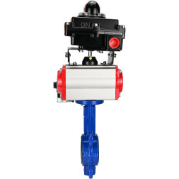Затвор дисковый поворотный WBV1432N-2W-Fb-H Ду125 Ру16, корпус - чугун GGG50, диск - нержавеющая сталь 316L, уплотнение - NBR, с пневмоприводом PA-SA-140 с возвратными пружинами, пневмораспределителем 4M310-08 DC24V, БКВ APL-410N EX