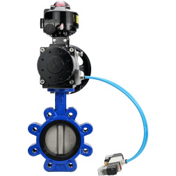 Затвор дисковый поворотный WBV1631E-2W-Fb-H Ду150 Ру16 LUG корпус - чугун QT450, диск - нержавеющая сталь 304, уплотнение - EPDM, с пневмоприводом PA-DA-105-1, пневмораспределителем 4V320-08 AC220V и БКВ APL-510N EX