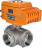 Кран шаровой BV3232P(4pc)-SP-3WT-T-ISO-H Ду32 Ру63 стандартнопроходной T-тип, трехходовой, нержавеющая сталь, внутренняя резьба, уплотнение - PTFE, с эл. приводом E34-N-005EM-O1-220VAC-У1 в Омске