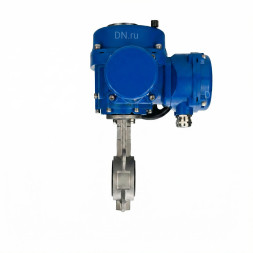 Затвор дисковый поворотный WBV3232V-2W-Fb-H Ду125 Ру16, корпус - нержавеющая сталь 316L, диск - нержавеющая сталь 316L, уплотнение - VITON, с электроприводом QT-N-010M-O2-220VAC-У1